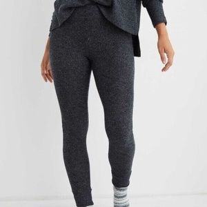 NWOT Aerie Waffle Knit Pajama Lounge Leggings in Charcoal Gray size S